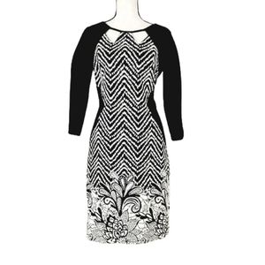 FRANK LYMAN  TEXTURED FORM FLATTERING DRESS